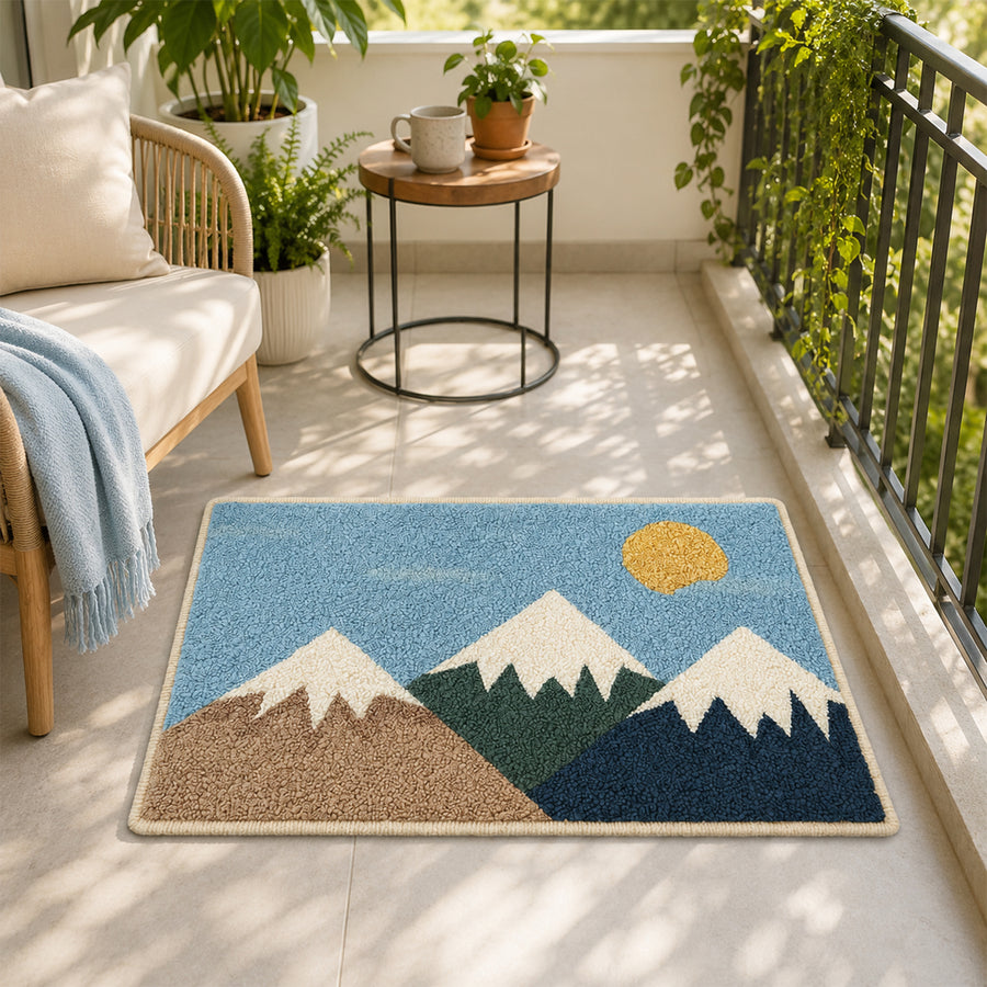 Feblilac Mountain Landscape Tufted Bath Mat – Non-Slip Absorbent Bathroom Rug for Modern Home Decor - view 2