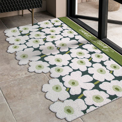 Feblilac Cute Red Flower Cutting Entrance Door Mat