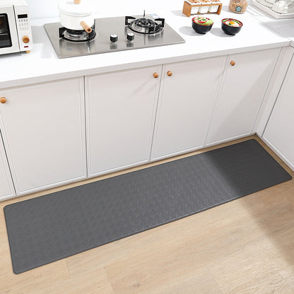 Feblilac Solid Color Grid Leather Kitchen Mat