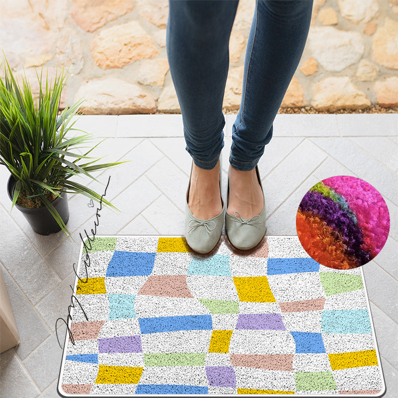 Feblilac Colorful Distorted Square Geometric Nylon Door Mat - view 2