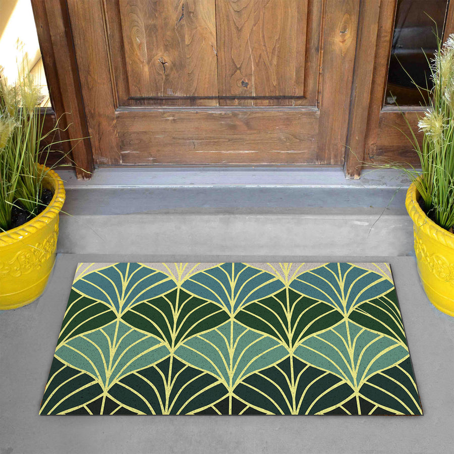 Feblilac Golden Green Ginkgo Leaves PVC Coil Door Mat - view 2