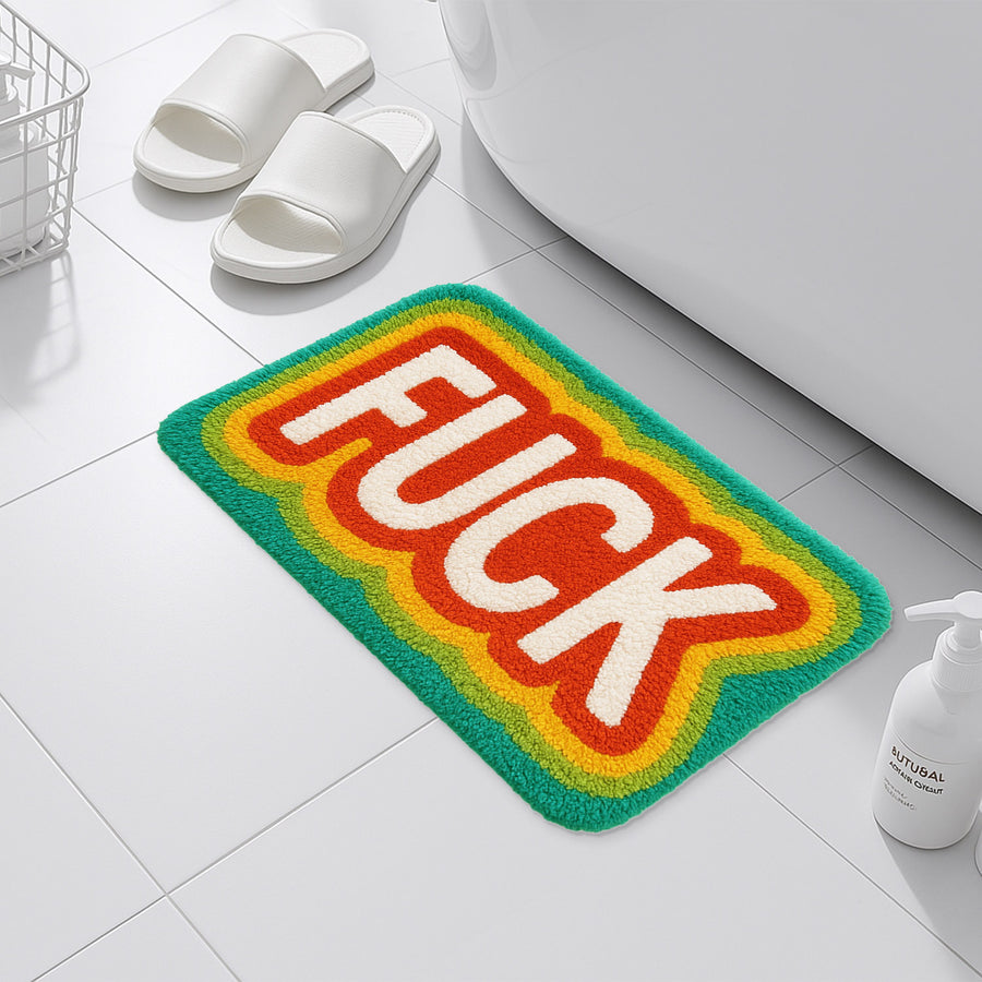 Feblilac Bold Statement Tufted Bath Mat – Colorful Retro Design with Attitude - view 3