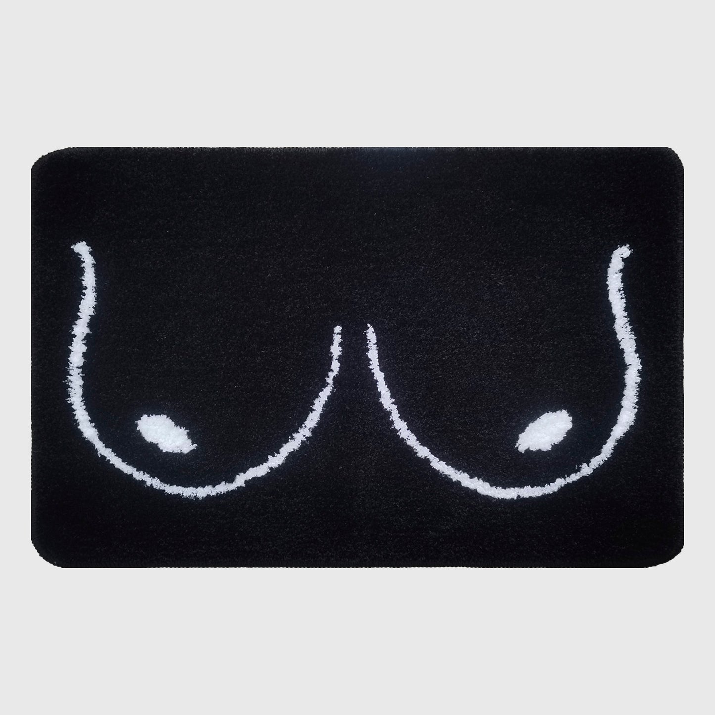 Feblilac Black and White Boobs Tufted Bath Mat