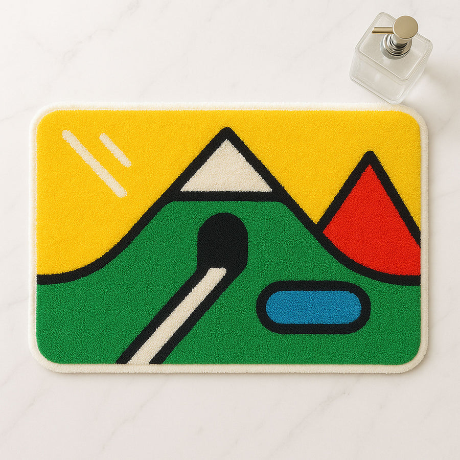 Colorful Mountain Landscape Bath Mat – Soft, Absorbent & Non-Slip - view 2