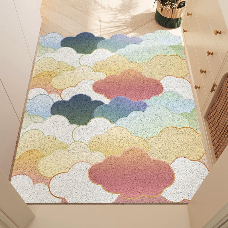 Feblilac Rainbow Cloud PVC Coil Door Mat