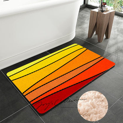 Feblilac Lovely Abstract Sunset Geometric Tufted Bath Mat