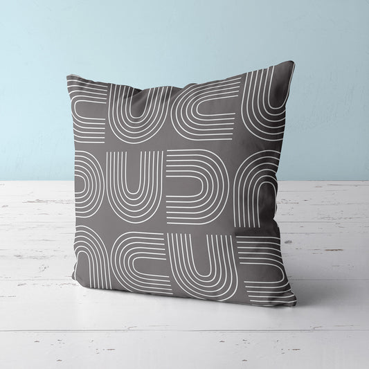 Feblilac Grey U Shaped Pattern Cushion Covers Throw Pillow Covers