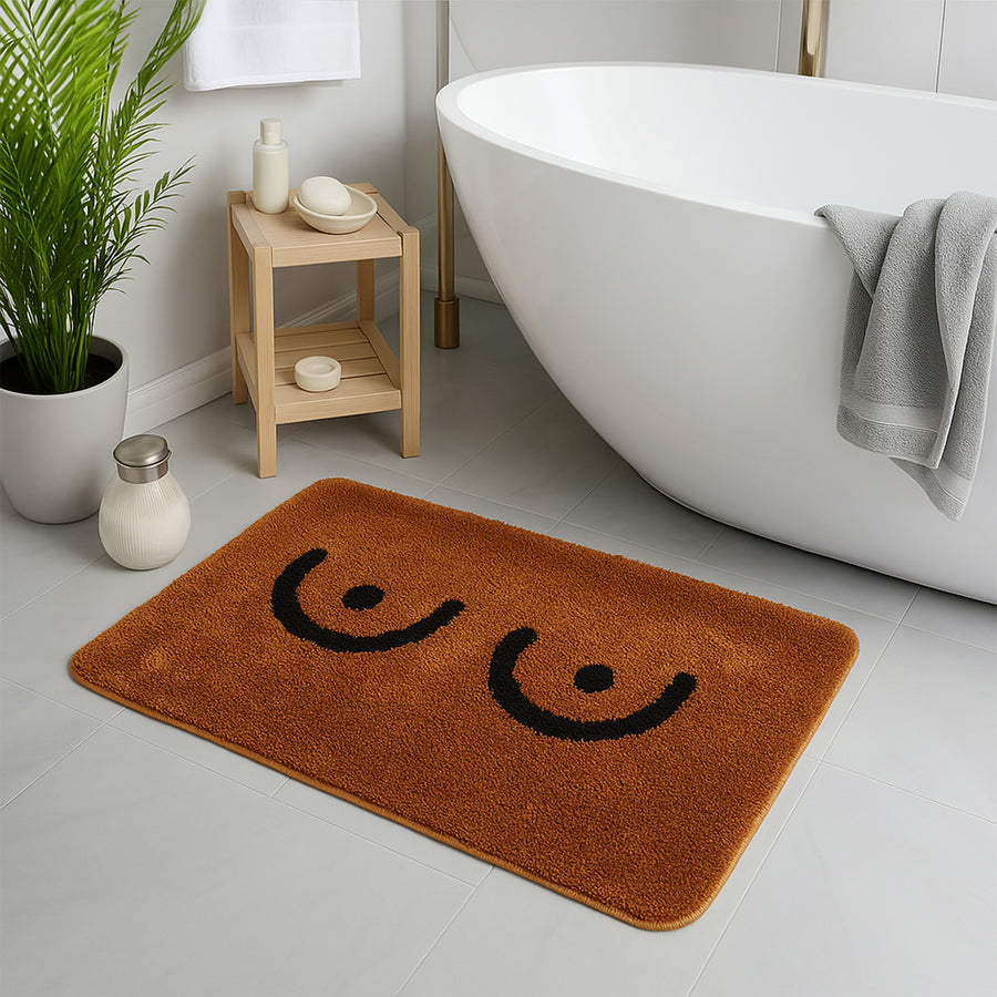 Feblilac Cute Naked Brown Boobs Bath Mat for Bathroom - view 2