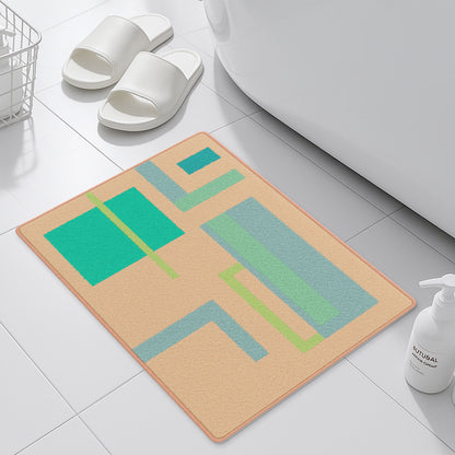 Feblilac Geometric Big Squares Geometric Tufted Bath Mat