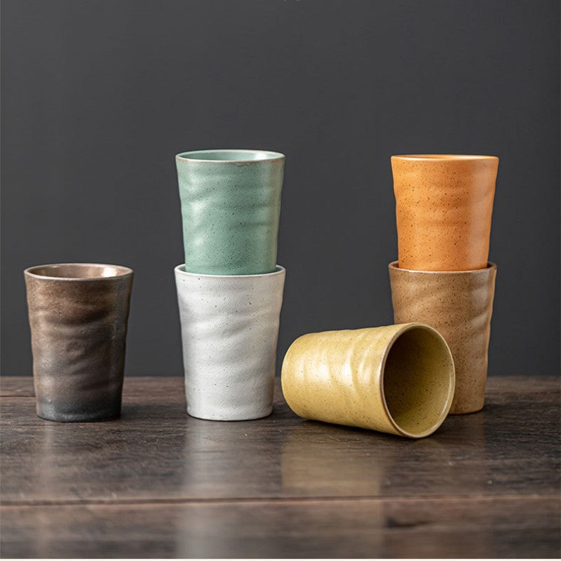 Feblilac Japanese Style Ceramic Mug Vintage Wave Cup