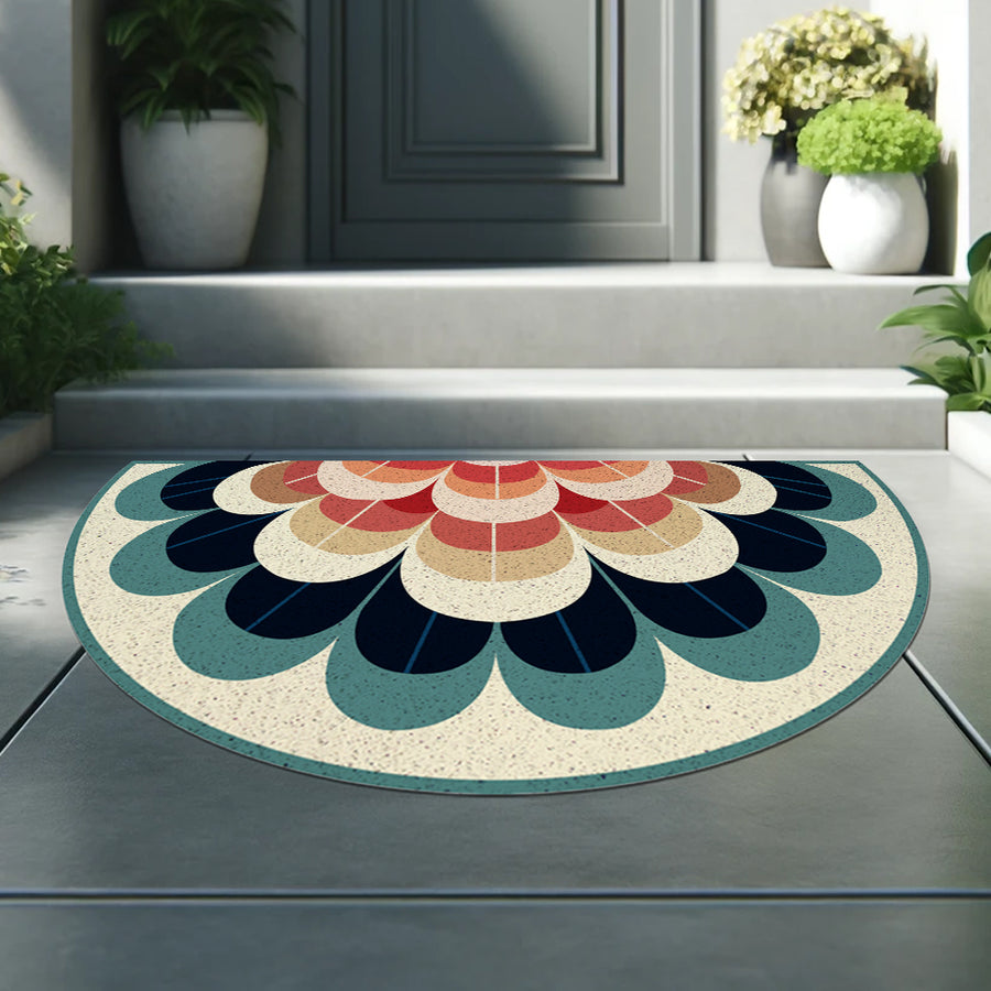 Feblilac Peacock Semicircle Pattern PVC Coil Door Mat - view 2