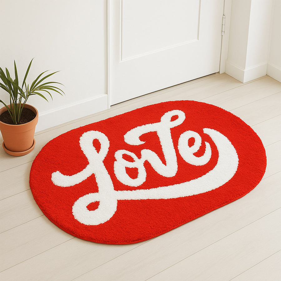 Feblilac Red Love Tufted Bath Mat - view 2