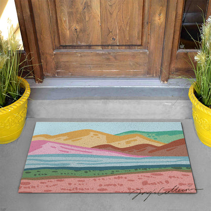 Feblilac Pink Mountains PVC Coil Door Mat