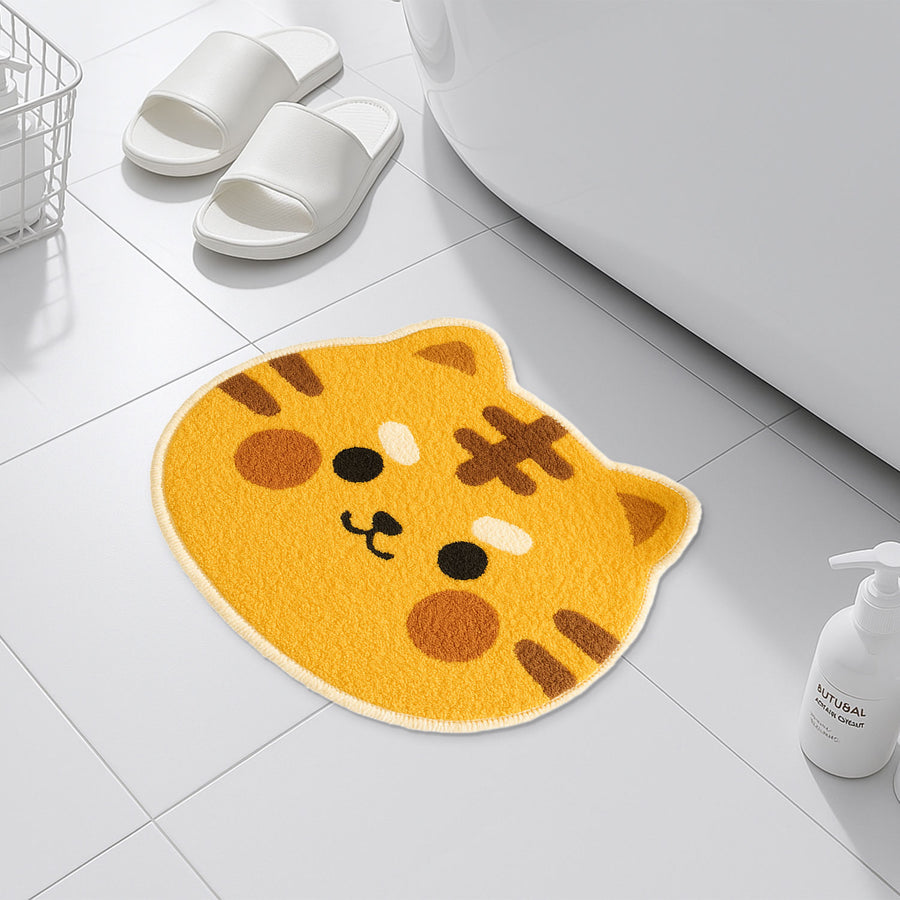 Tiger Head Shaped Bath Mat – Cute & Fluffy Kids' Rug - view 3
