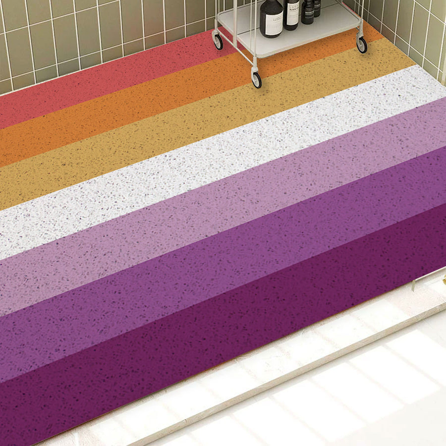 Feblilac Purple and Red LGBT Flag PVC Coil Bathtub Mat and Shower Mat - view 2
