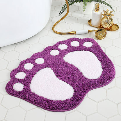 Feblilac Cute Feet Tufted Bath Mat