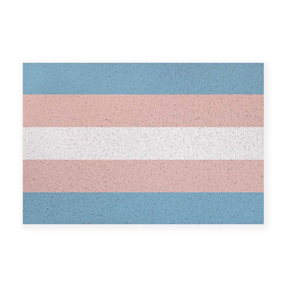 Feblilac Pink Blue White LGBT Flag PVC Coil Door Mat