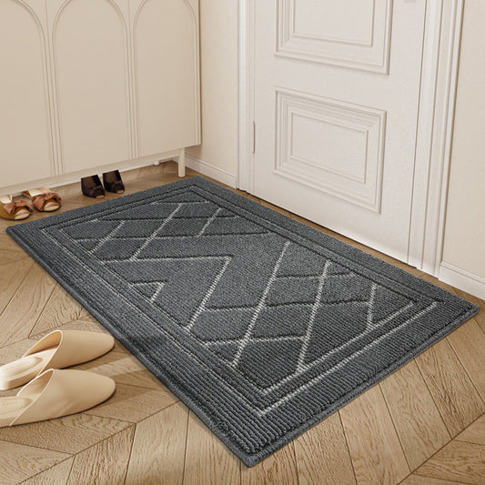 Feblilac Solid Geometric Embossing Polypropylene Door Mat