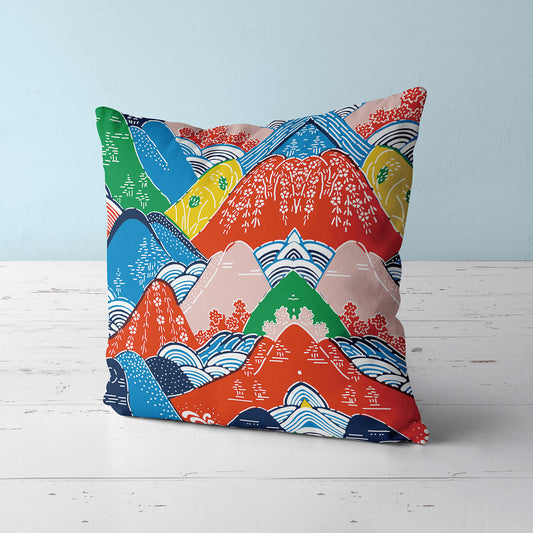 Feblilac Colorful Mountains Cushion Covers Throw Pillow Covers