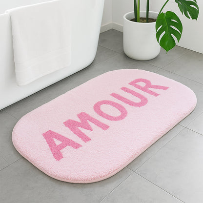 Feblilac Pink French AMOUR Tufted Bath Mat