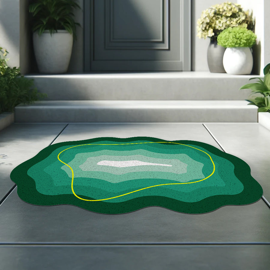 Feblilac Green Ring Inside Ring PVC Coil Door Mat - view 2