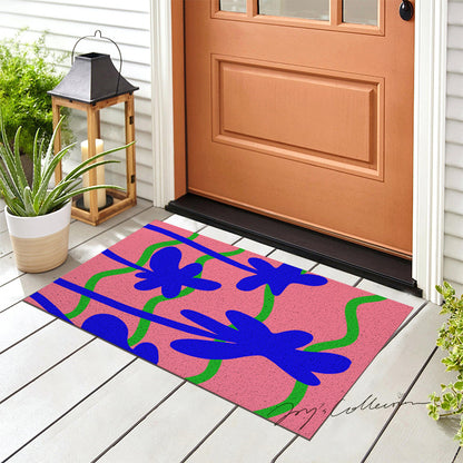 Feblilac The Beach and Palm Trees in The Sunset PVC Coil Door Mat