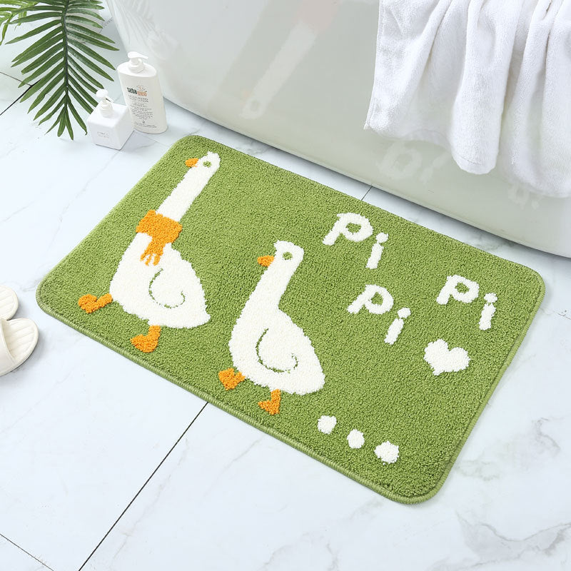 Feblilac Cute Animals Pippi Duck Tufted Bath Mat