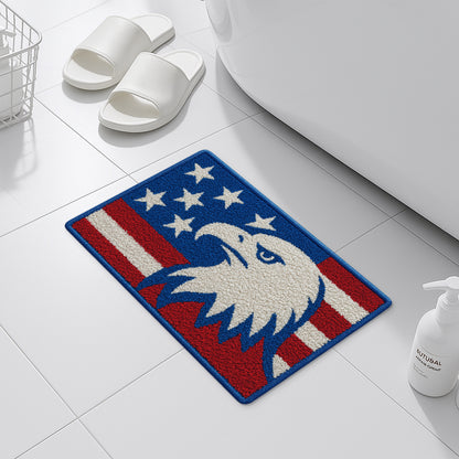 Feblilac American Eagle Flag Tufted Bath Mat