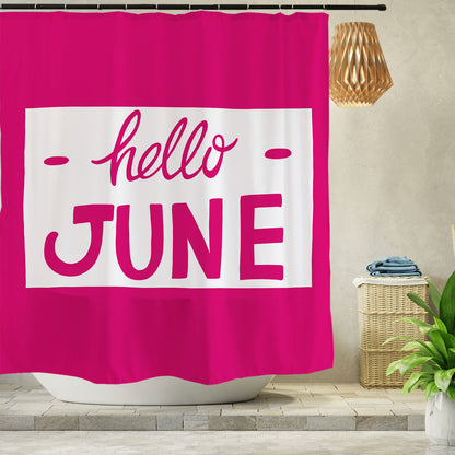 Feblilac Hello June Shower Curtain with Hooks