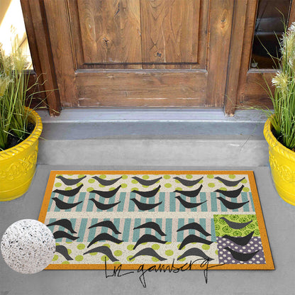 Feblilac Bird Reflections PVC Coil Door Mat by Liz Gamberg Studio from US