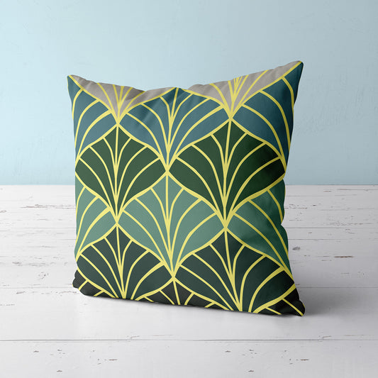 Feblilac Golden Green Ginkgo Leaves Cushion Covers Throw Pillow Covers