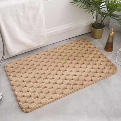 Feblilac Solid Raised Stones Bath Mat