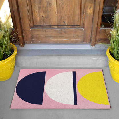 Feblilac Three Semicircles PVC Coil Door Mat