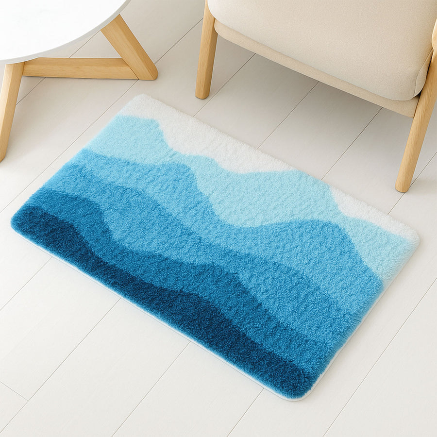 Feblilac Blue Mountain Landscape Bath Mat – Soft, Absorbent & Non-Slip Rug for Bathroom Decor - view 2