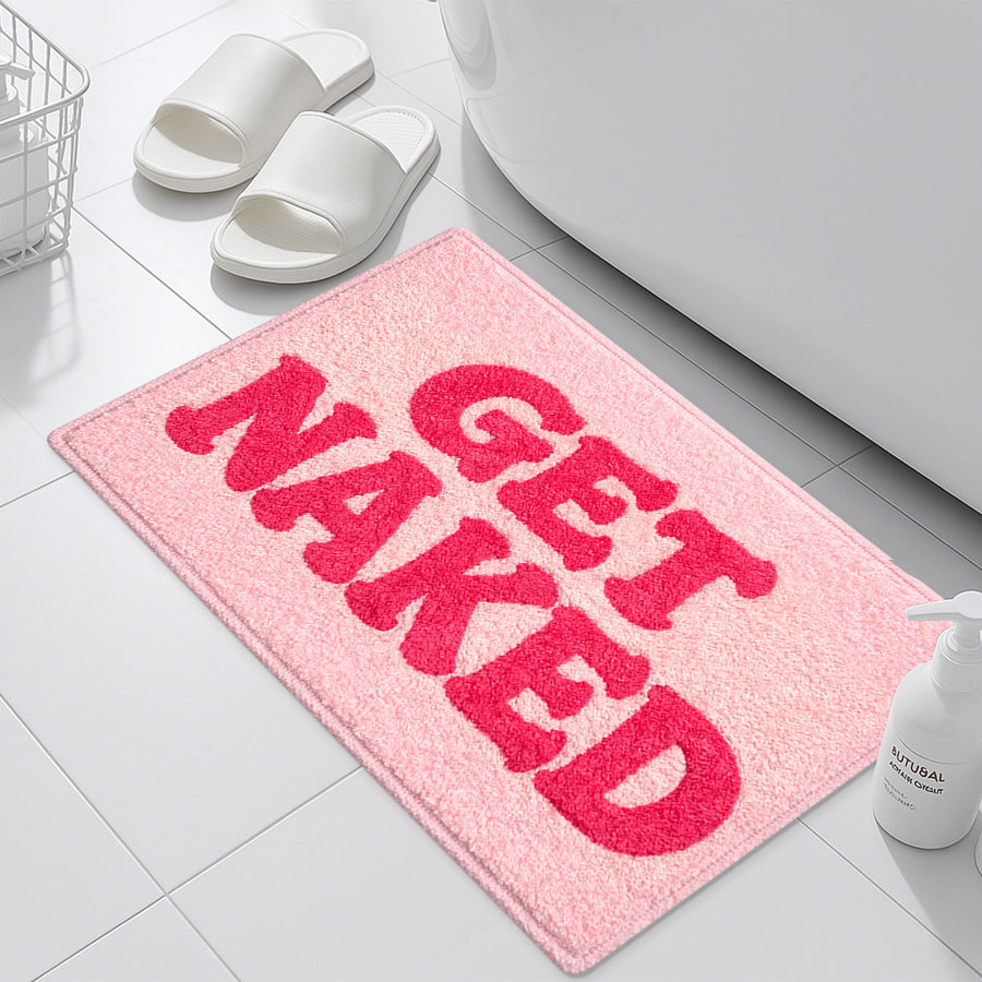 Get Naked Tufted Bath Mat – Cute Pink Bathroom Rug - view 2