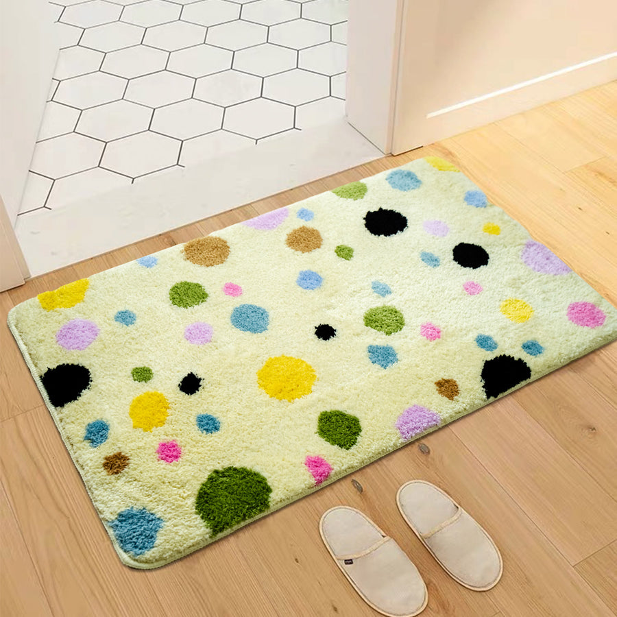 Feblilac Colorful Polka Dots Tufted Bath Mat - view 2