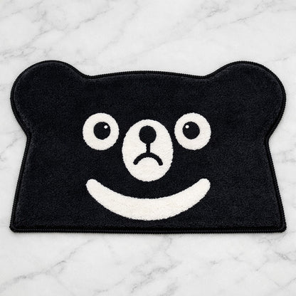 Feblilac Black Bear Tufted Bath Mat | Non-Slip & Washable Cute Rug