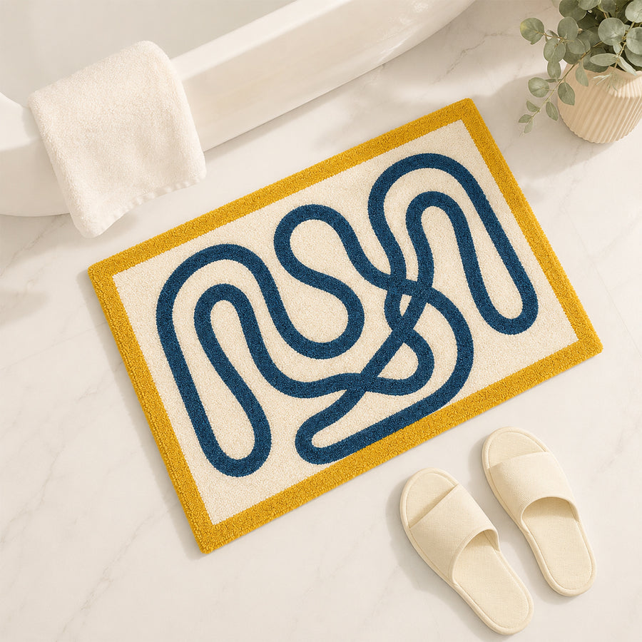 Feblilac Abstract Line Tufted Bath Mat - view 2