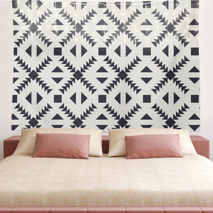 Feblilac Black and White Diamond Pattern Tapestry