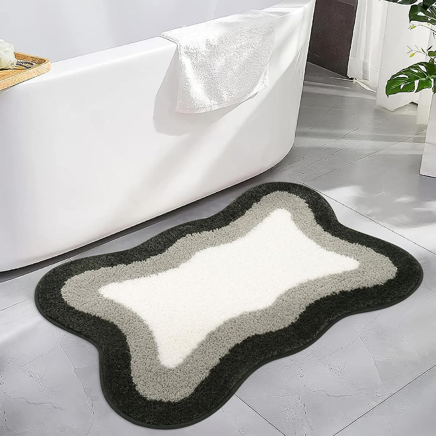 Black Gradient Bath Mats, Rug for Bathroom, Cute Non-Slip Irregular Shape Carpet for Shower Room - view 2