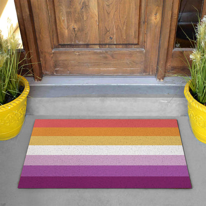 Feblilac Purple and Red LGBT Flag PVC Coil Door Mat