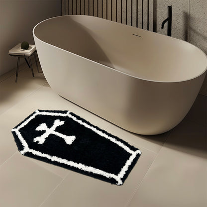 Feblilac Halloween Coffin Tufted Bath Mat