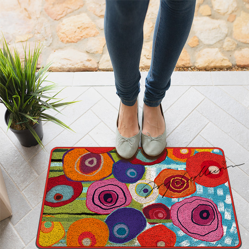 Feblilac Colorful Flowers Garden Fluff Nylon Door Mat @Joy's design - view 3