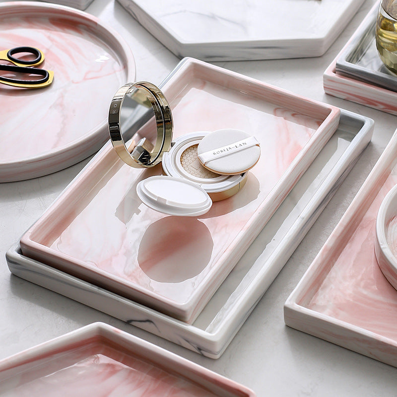Feblilac Marbling Jewellery Tray Cosmetic Storage Tray