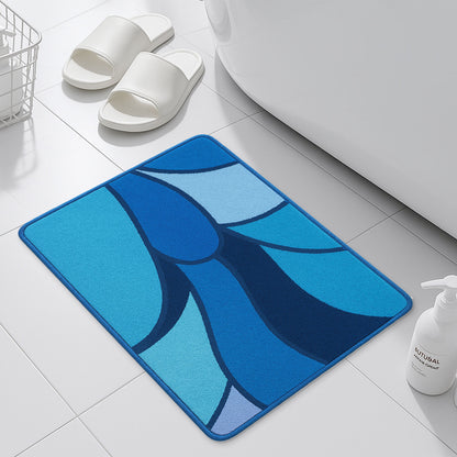 Feblilac Colorful Abstract Sea Geometric Tufted Bath Mat