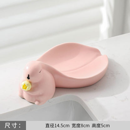 Feblilac Rabbit Soap Box for Bathroom