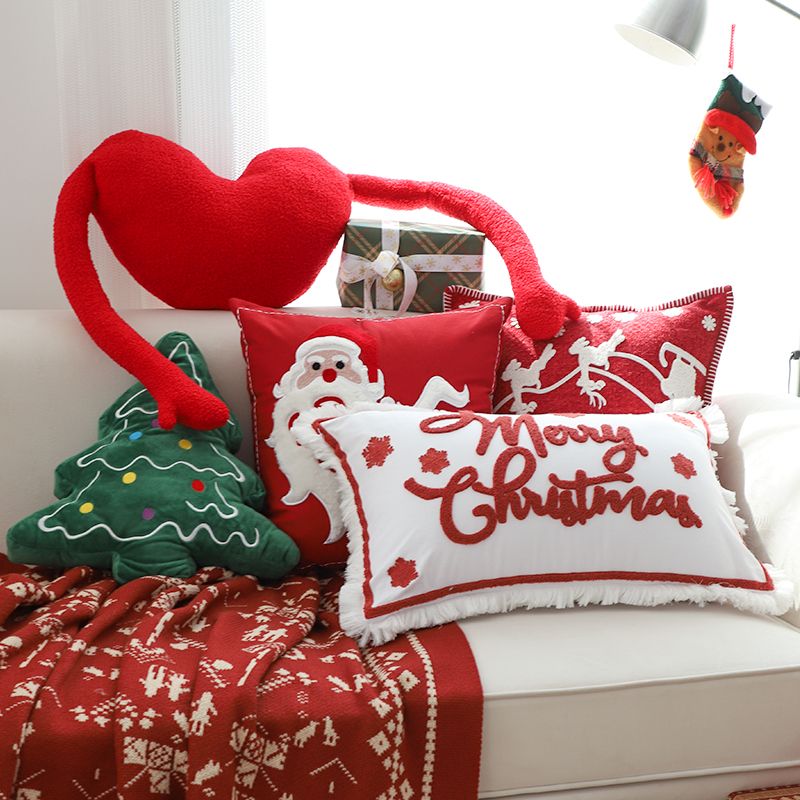 Christmas Pillow Cushion, Pine Tree Snowman Holiday Decoration, Throw Pillow - view 3