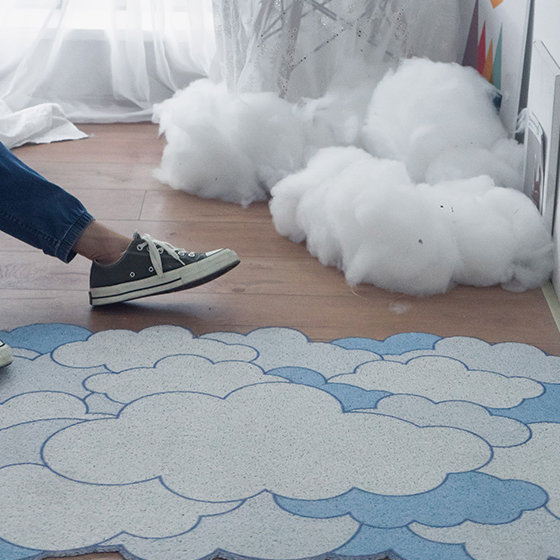 Feblilac Cute and Creative Cloud Door Mat - Non-Slip, Trim-to-Fit Design - view 4