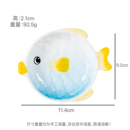 Feblilac Ceramic Original Colorful Fish Soap Box Bathroom