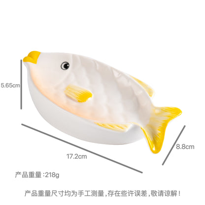 Feblilac Ceramic Original Colorful Fish Soap Box Bathroom